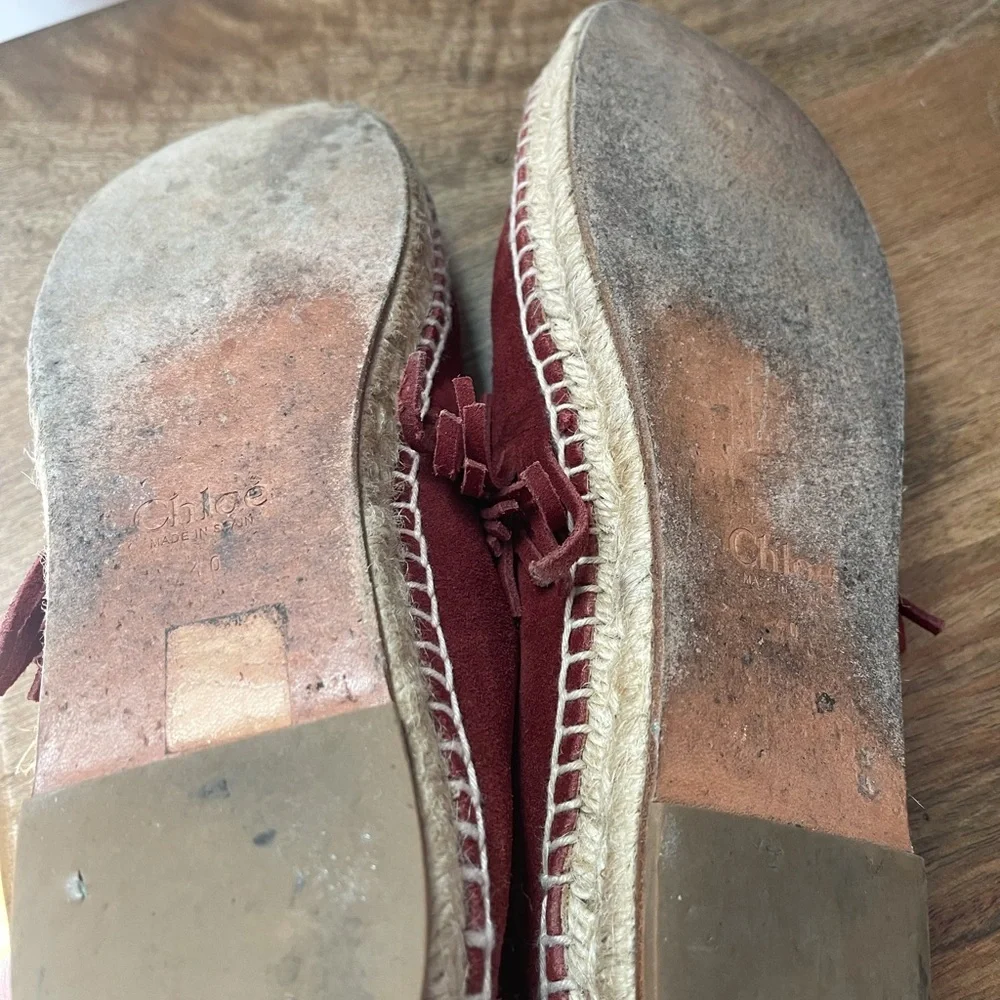 Chloé Fringe Suede Espadrilles 10 | needs insoles